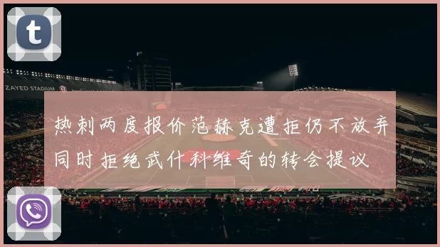 热刺两度报价范赫克遭拒仍不放弃同时拒绝武什科维奇的转会提议