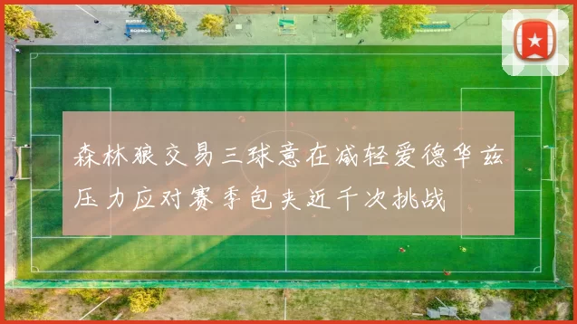 森林狼交易三球意在减轻爱德华兹压力应对赛季包夹近千次挑战